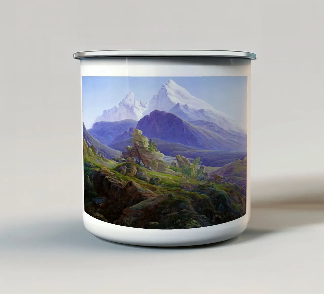 Il Watzmann Caspar David Friedrich tazza in smalto da Venus Art