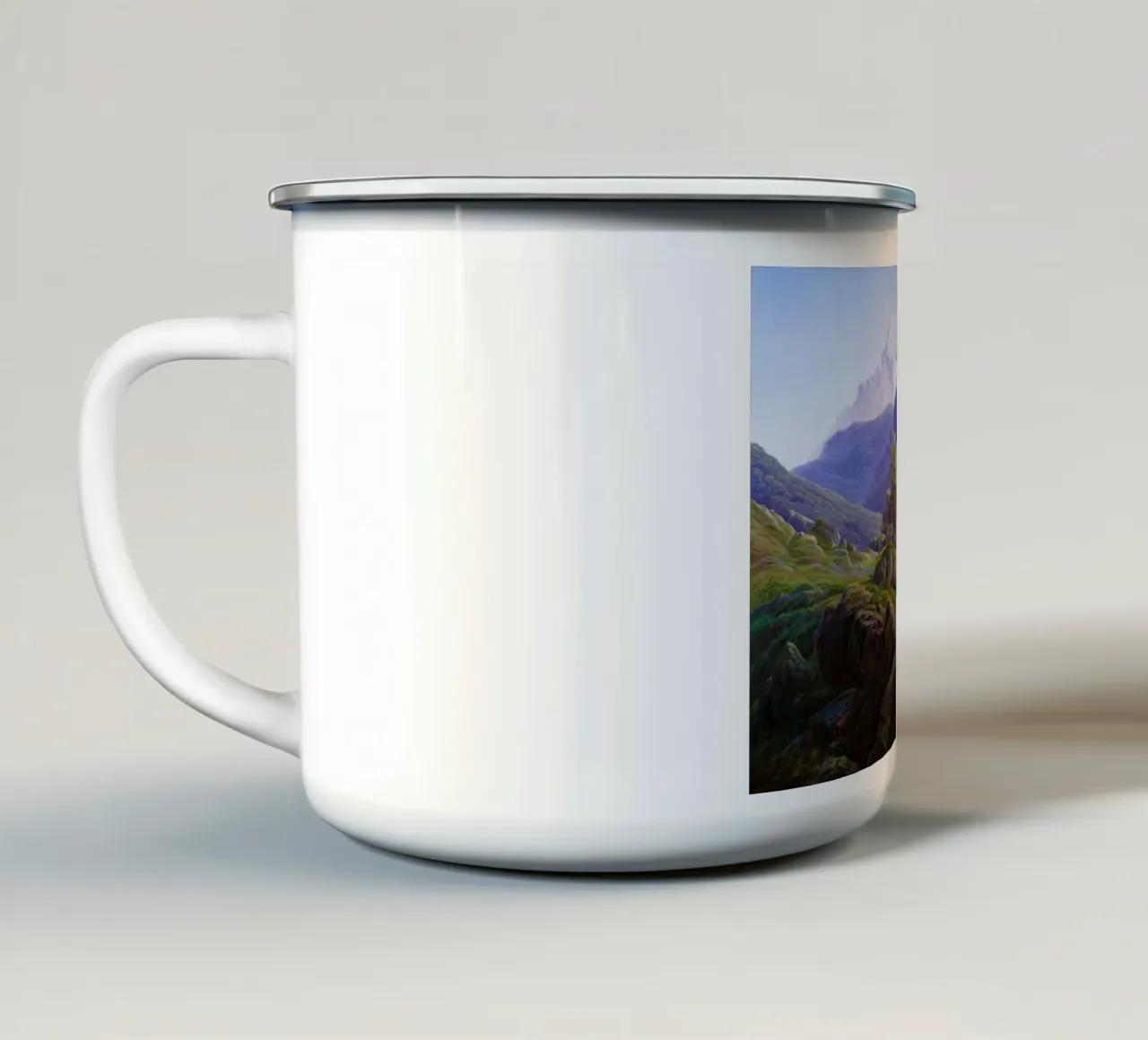 Il Watzmann Caspar David Friedrich tazza in smalto da Venus Art