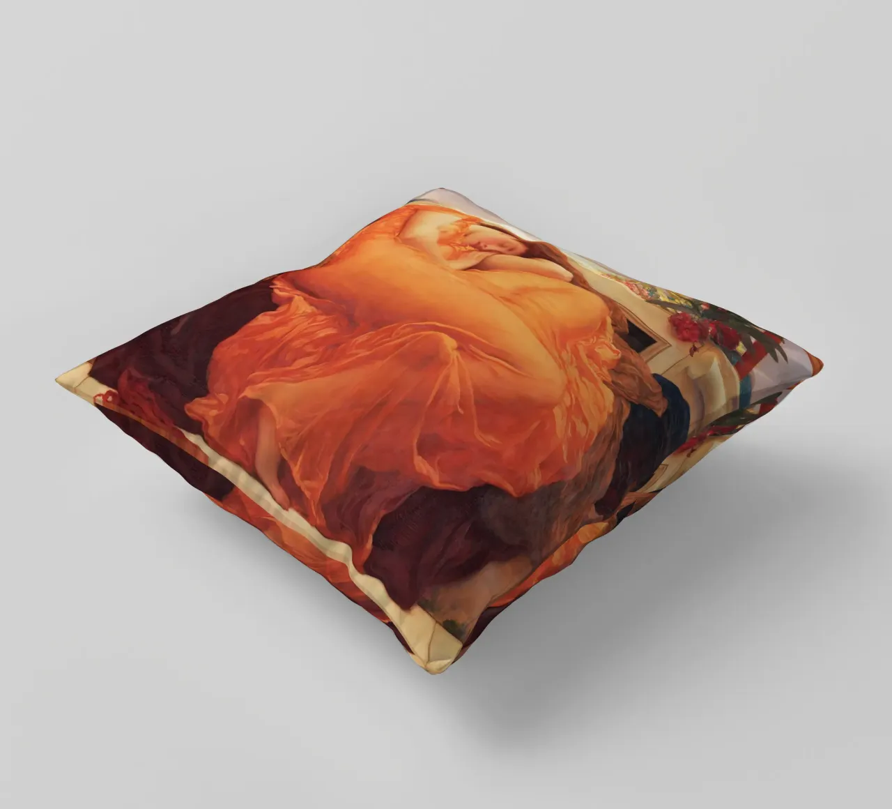 Flaming June by Frederic Leighton decorative cushion by Venus Art