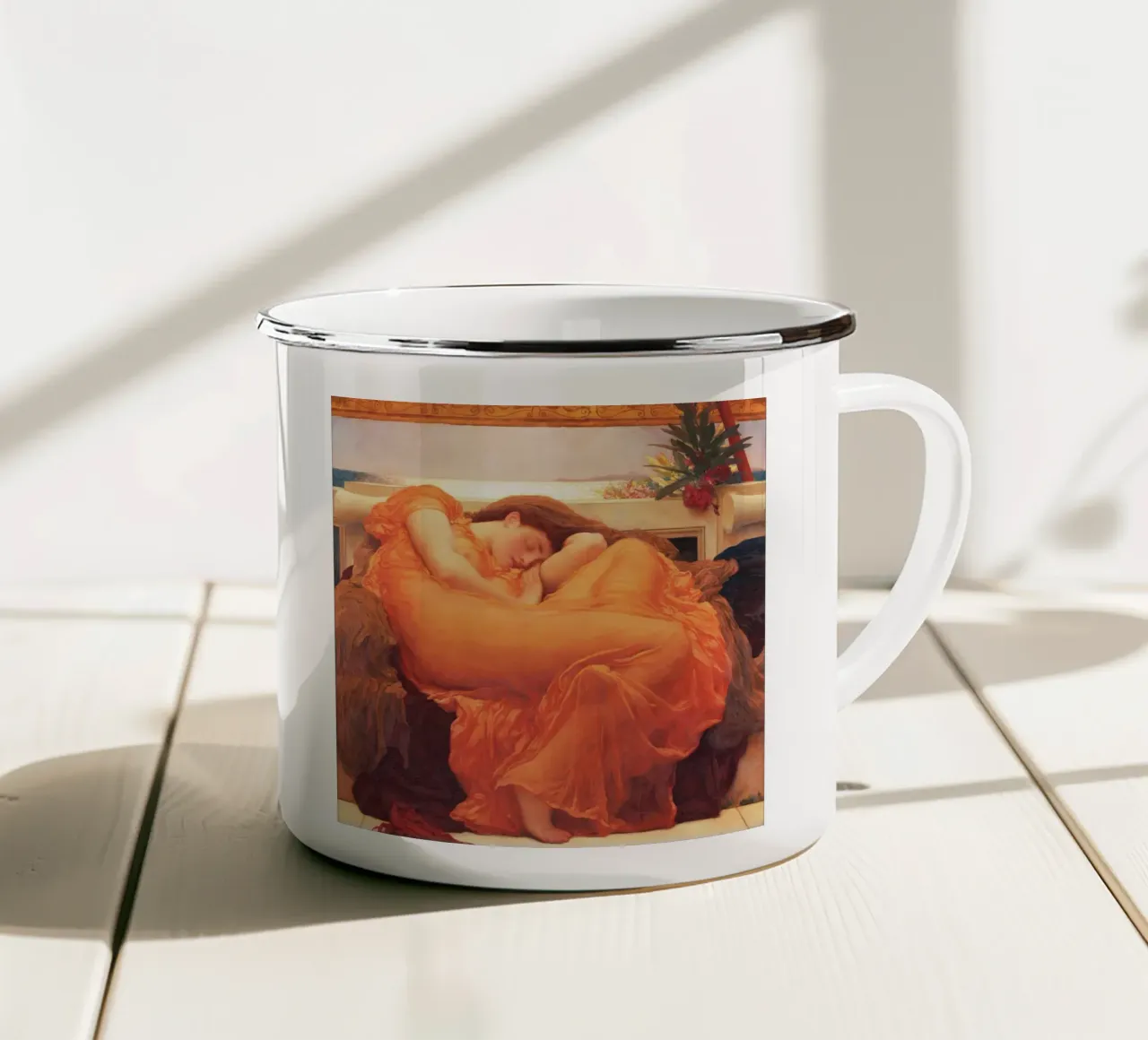 Giugno infuocato di Frederic Leighton tazza in smalto da Venus Art