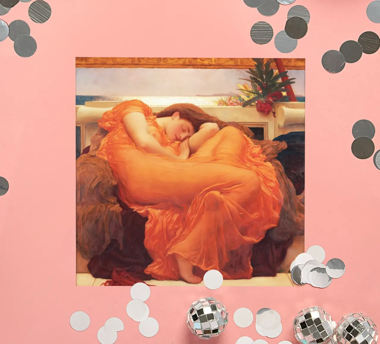 Flaming June by Frederic Leighton sticker by Venus Art