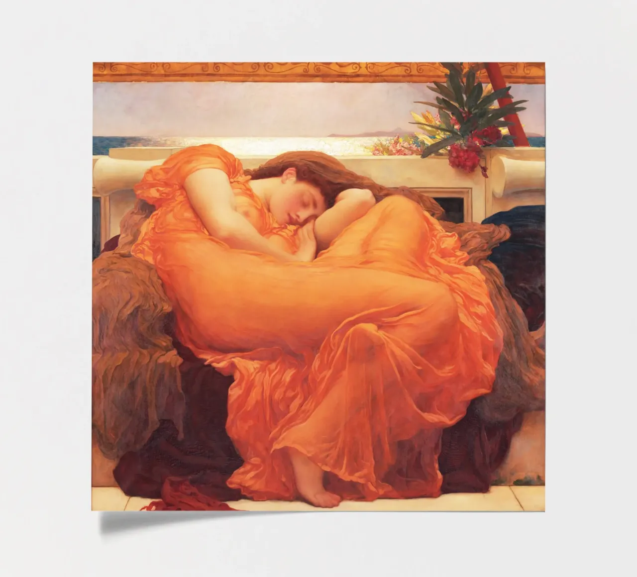 Flaming June par Frederic Leighton planche autocollant de Venus Art