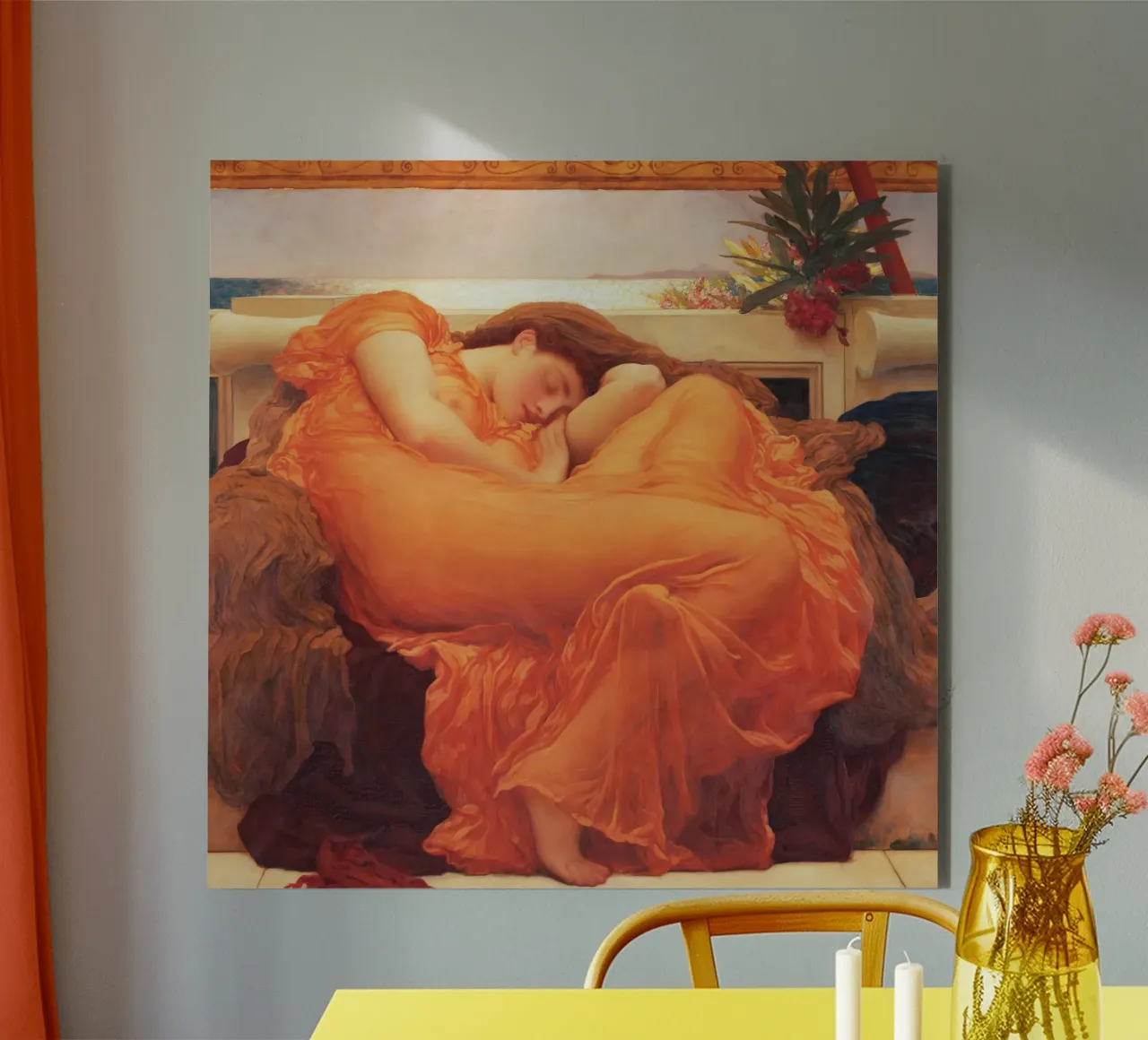 Flaming June par Frederic Leighton panneau forex de Venus Art
