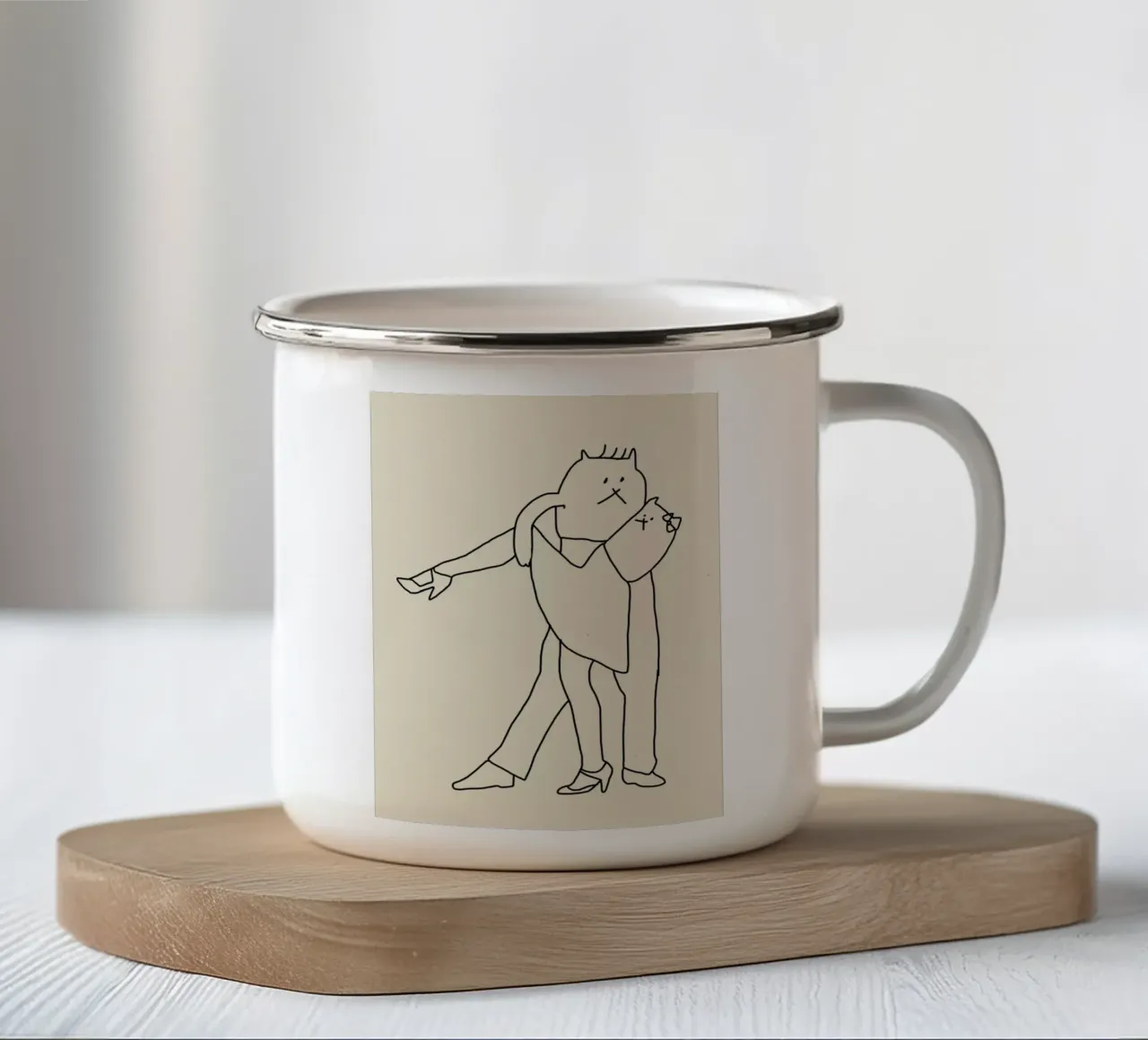 Gatti ballerini 3 tazza in smalto da Little Dean