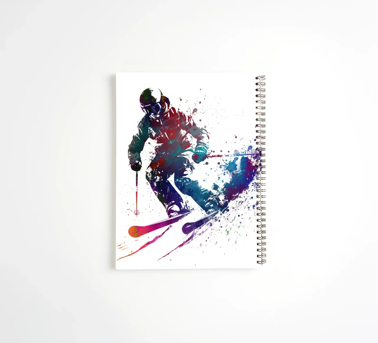 Skiing sport art white spiral notebook by SPORT