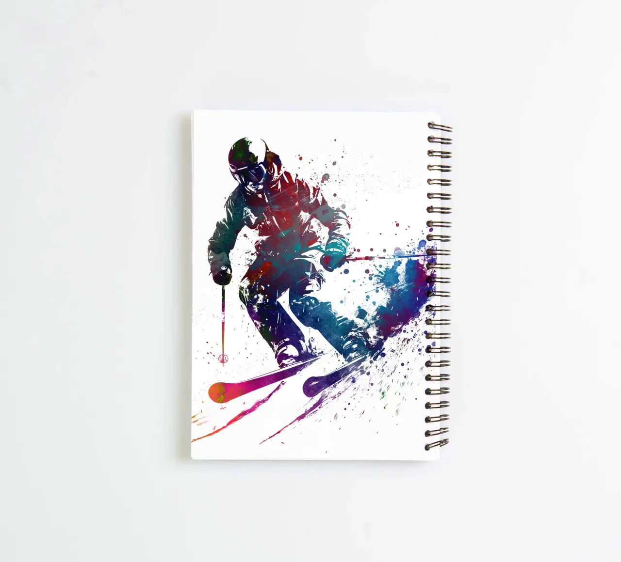Skiing sport art white spiral notebook by SPORT