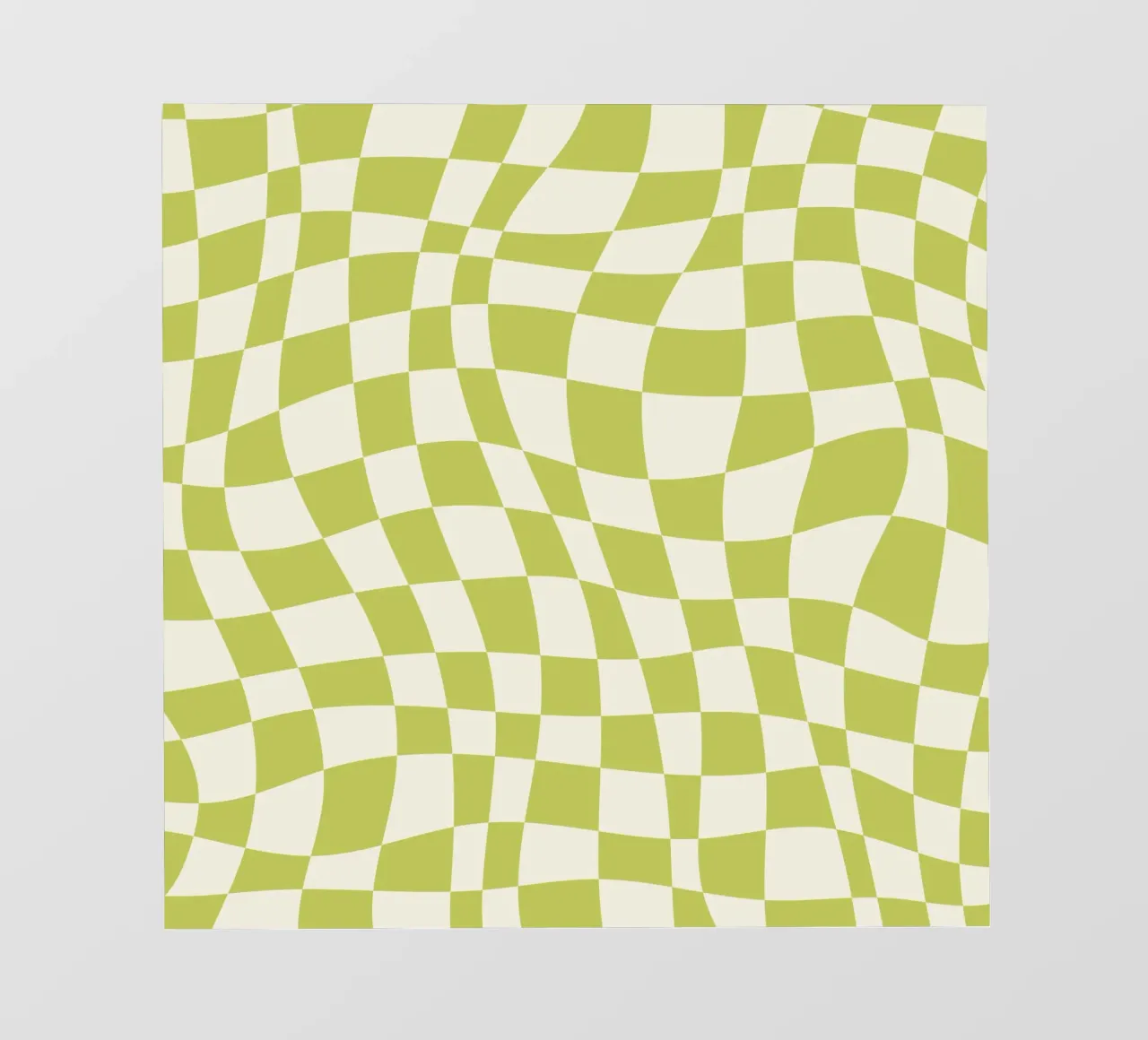 Scacchiera ondulata chartreuse telo in pvc da Little Dean