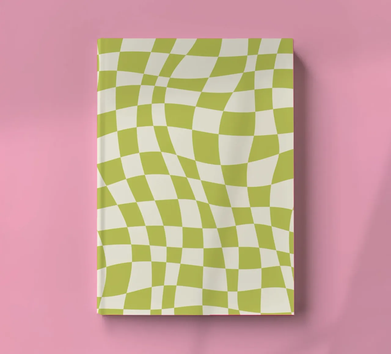 Chartreuse gewelltes Karo Notizbuch von Little Dean