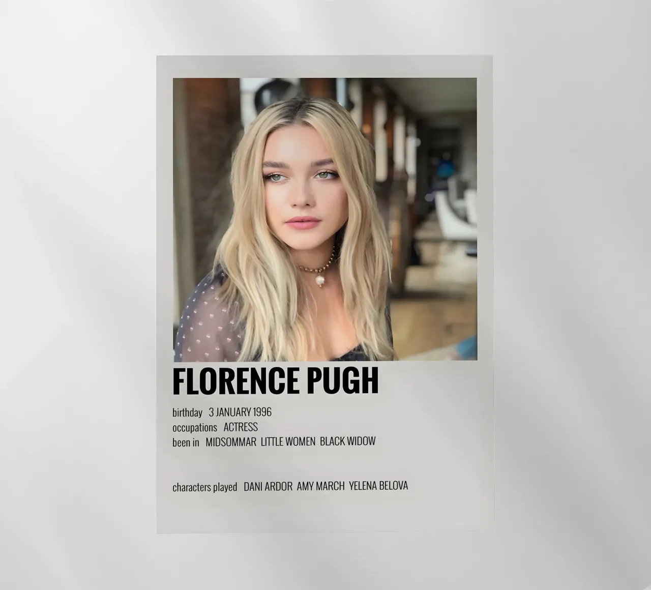 FLORENCE PUGH pellicola backlit da MVFminimalist