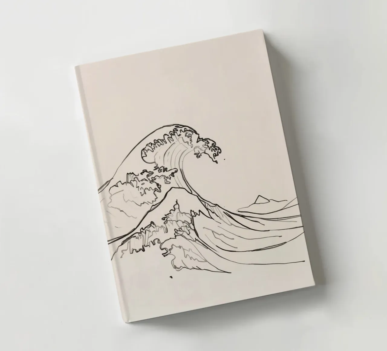 Des vagues majestueuses s'élèvent avec une énergie dynamique au-dessus des rivages tranquilles. carnet de notes de DesignDoodle