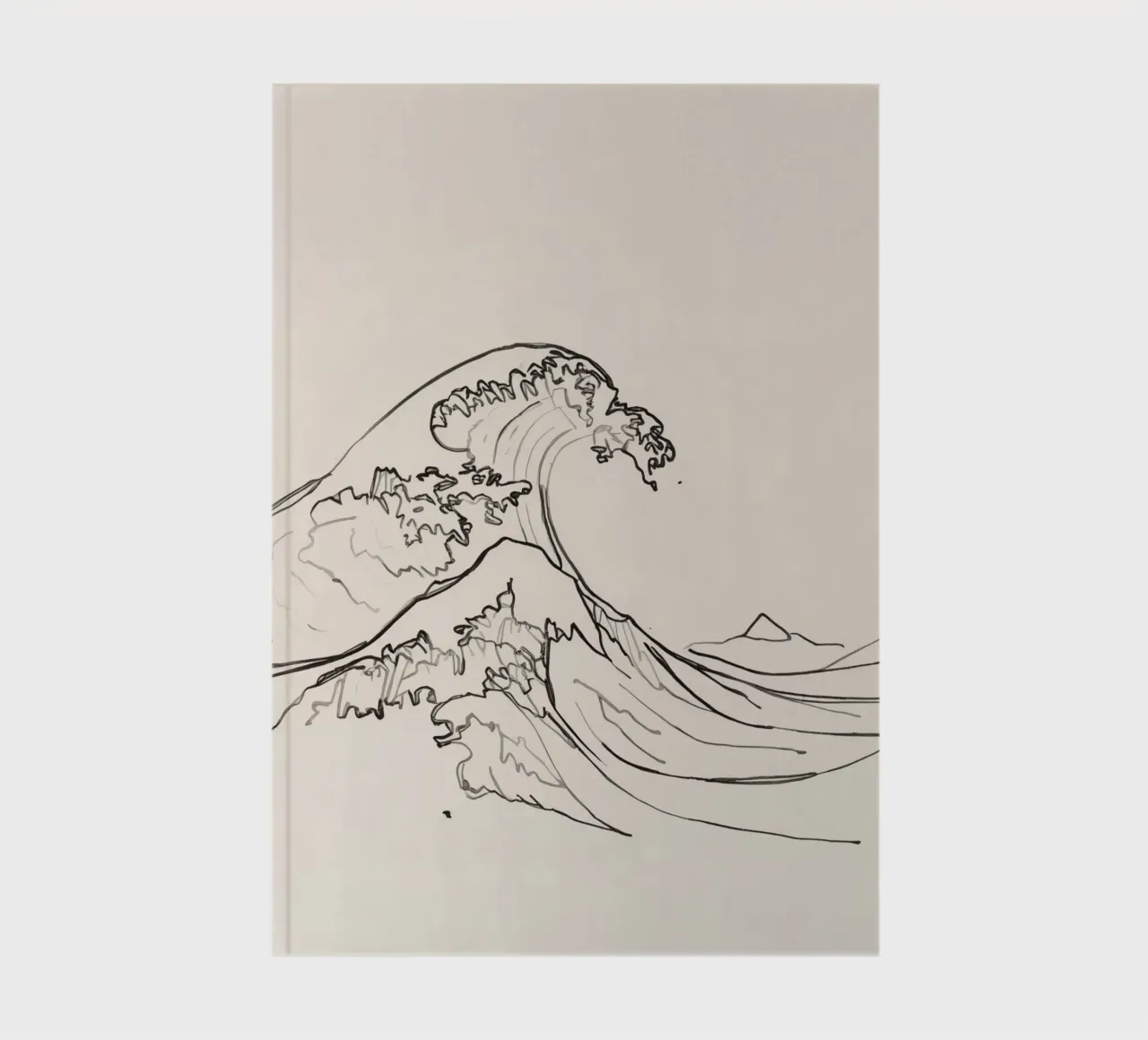 Des vagues majestueuses s'élèvent avec une énergie dynamique au-dessus des rivages tranquilles. carnet de notes de DesignDoodle