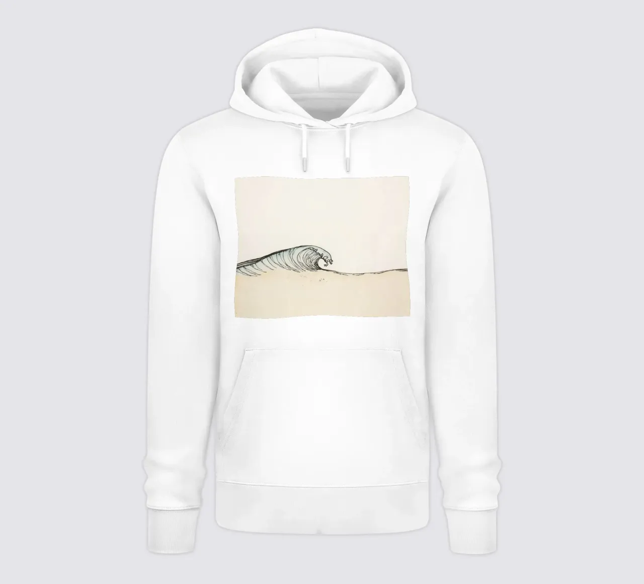 Dynamic ocean wave crashing on beach at sunset reflecting hoodie by DesignDoodle