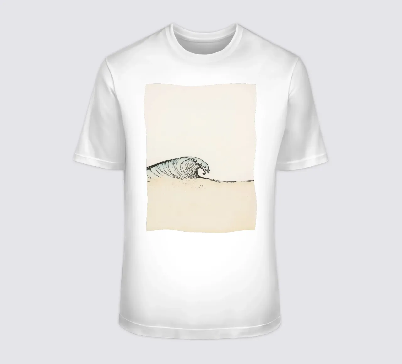 Dynamic ocean wave crashing on beach at sunset reflecting t-shirt by DesignDoodle