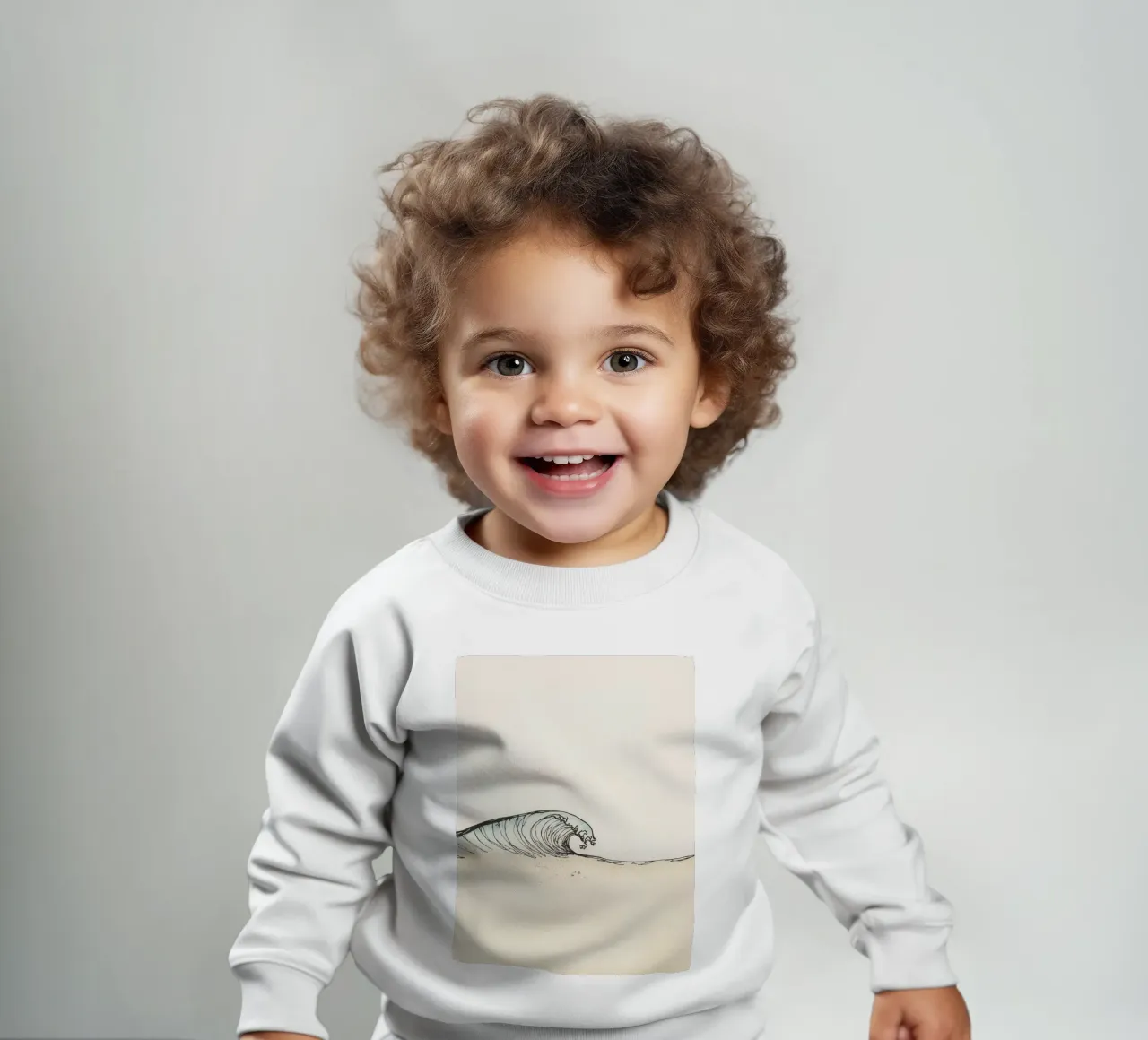Dynamic ocean wave crashing on beach at sunset reflecting baby sweatshirt by DesignDoodle