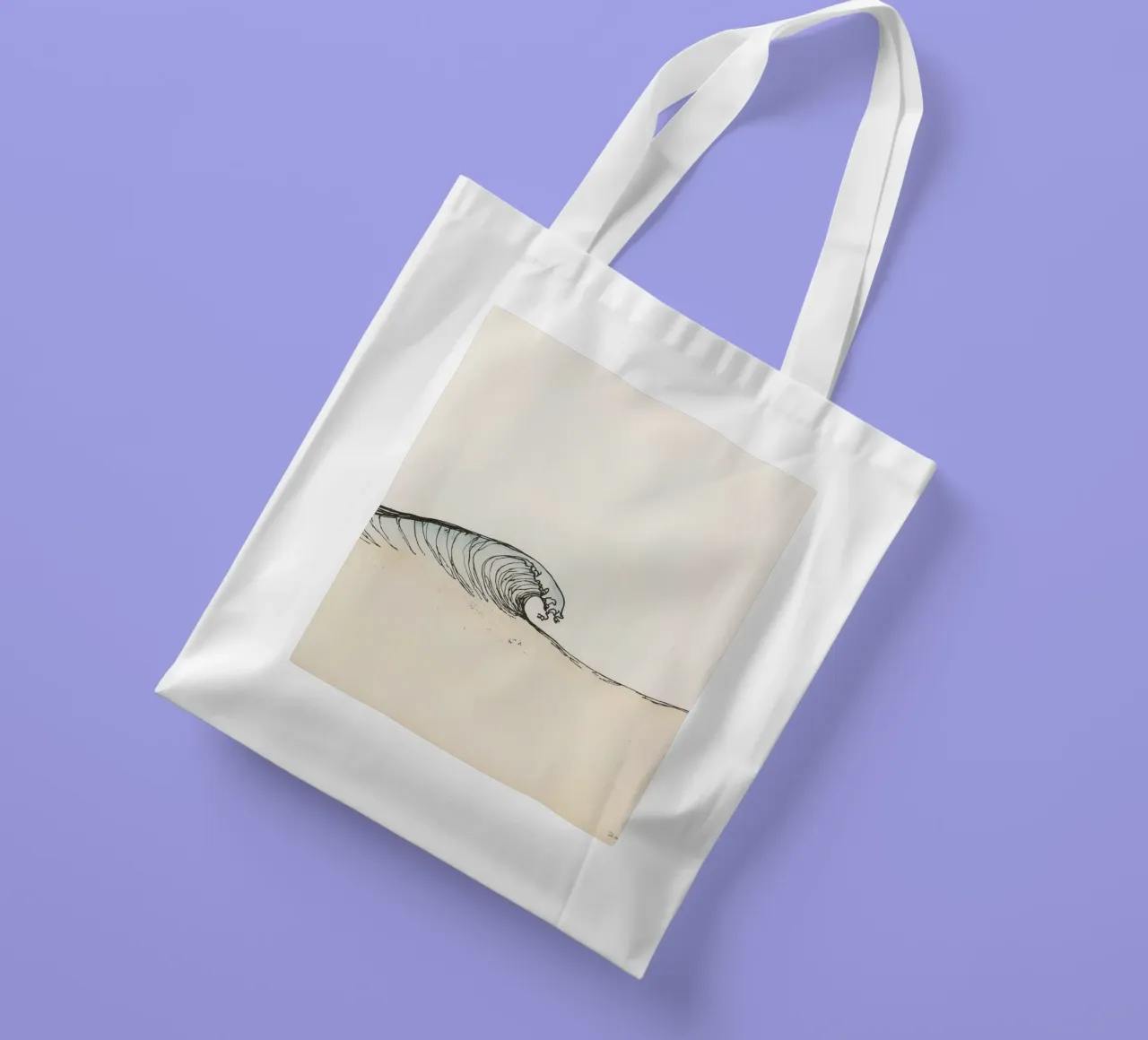 Dynamic ocean wave crashing on beach at sunset reflecting tote bag by DesignDoodle