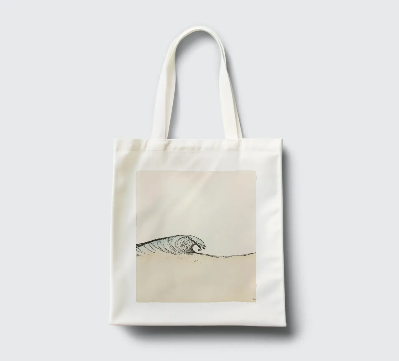 Dynamic ocean wave crashing on beach at sunset reflecting tote bag by DesignDoodle