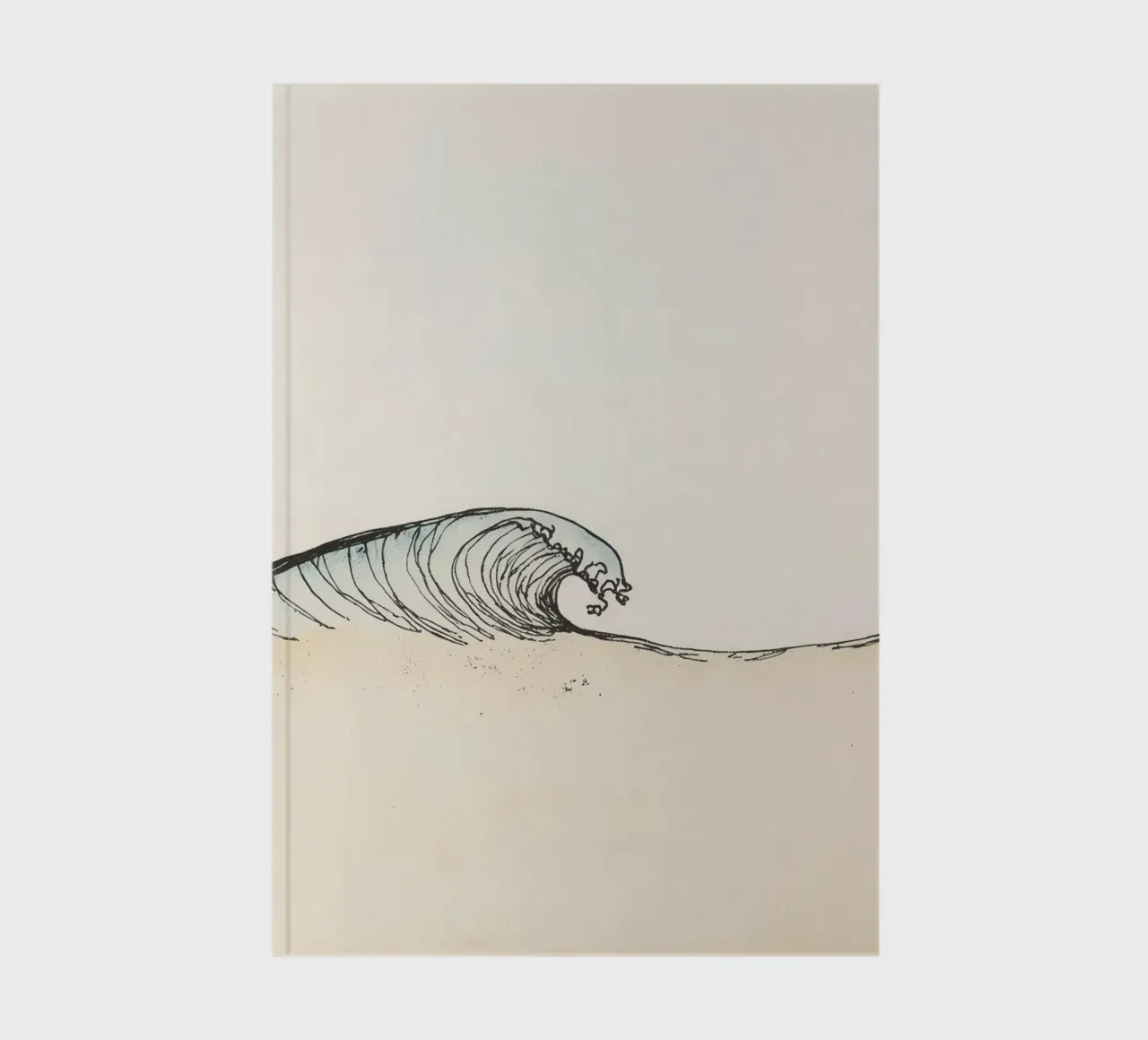 Dynamic ocean wave crashing on beach at sunset reflecting notebook by DesignDoodle