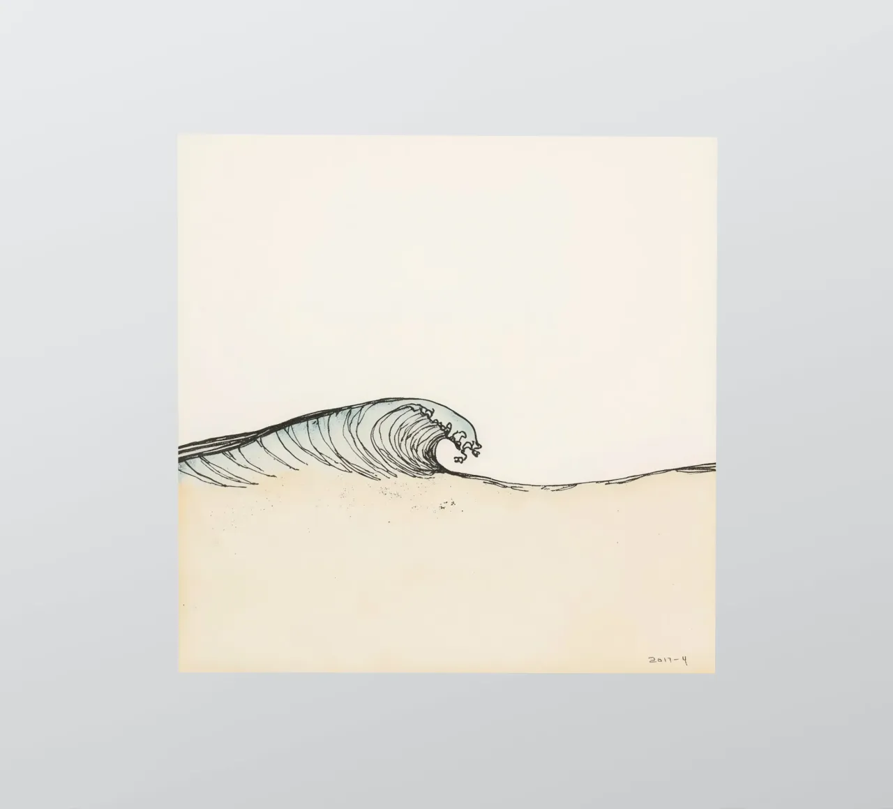 Dynamic ocean wave crashing on beach at sunset reflecting sticker by DesignDoodle