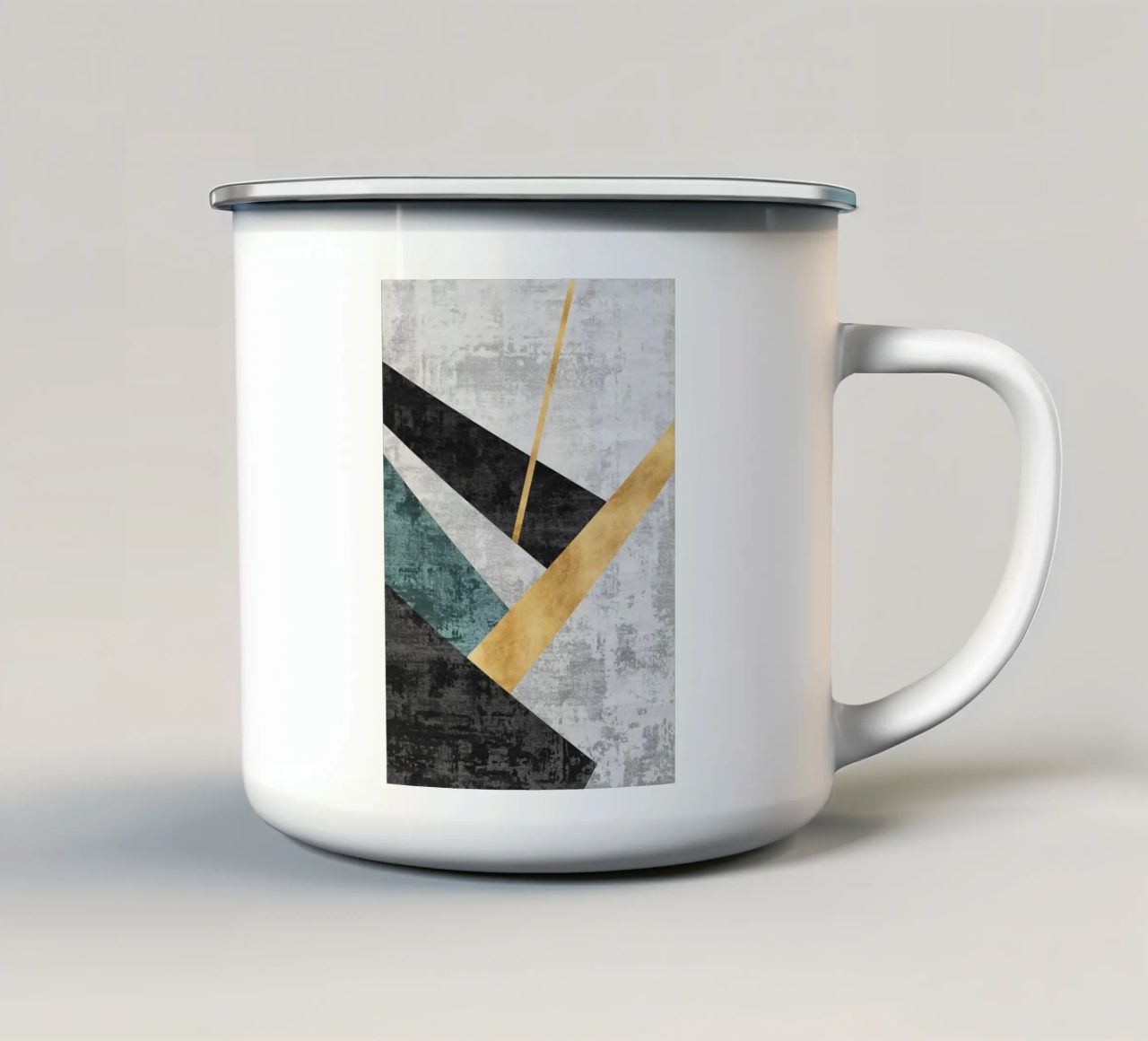 abstract geometric golden rectangle tazza in smalto da vintageshop