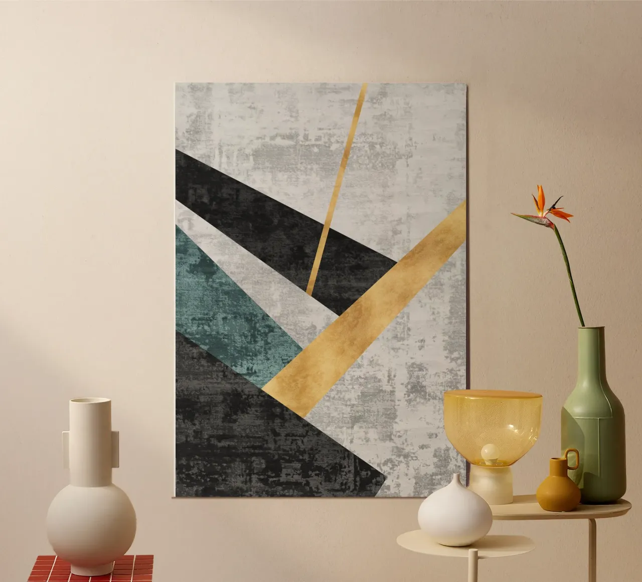 abstract geometric golden rectangle alluminio dibond da vintageshop