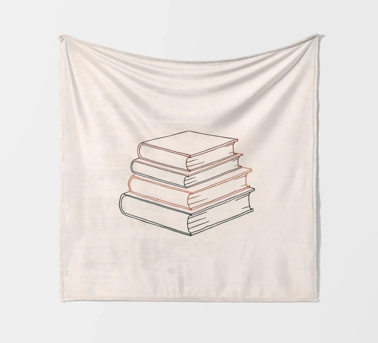 Pila di libri in stile minimal line art che mostrano vari coperta in pile da DesignDoodle