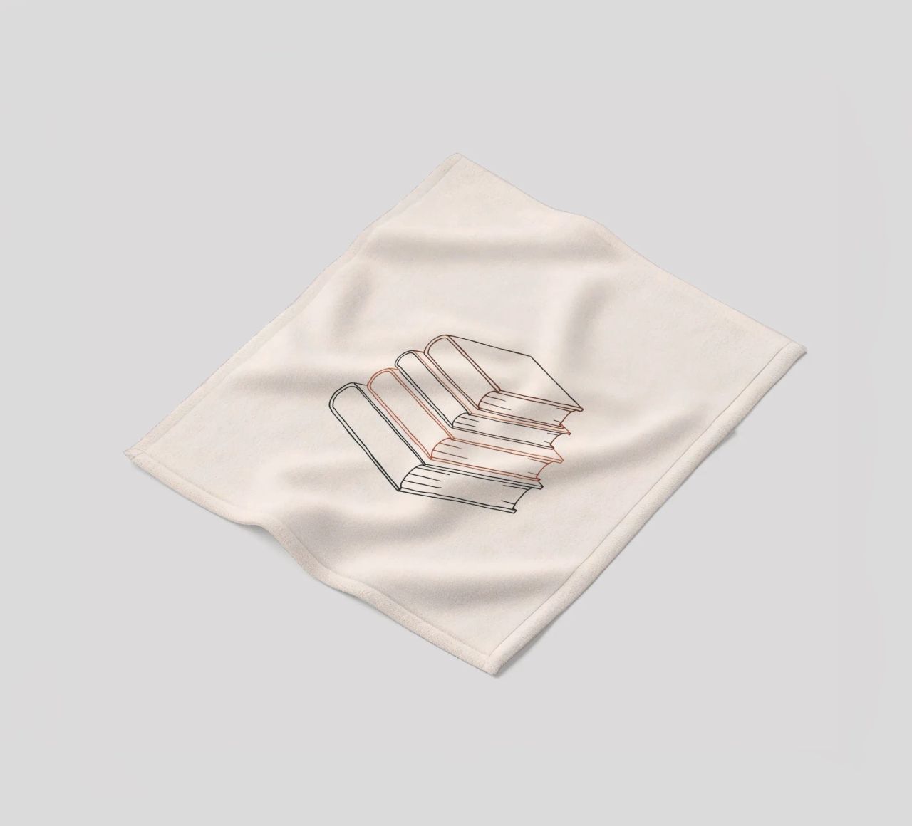 Pila di libri in stile minimal line art che mostrano vari coperta in pile da DesignDoodle