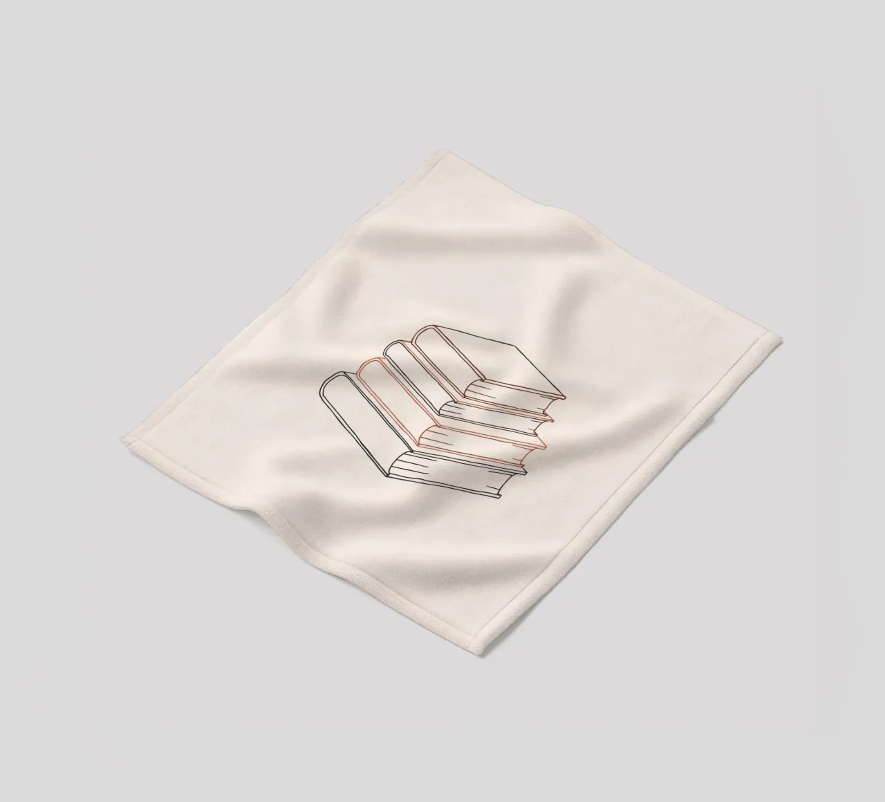 Pila di libri in stile minimal line art che mostrano vari coperta in pile da DesignDoodle