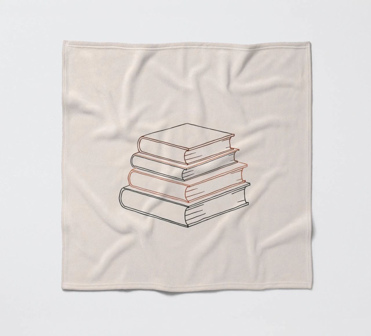 Pila di libri in stile minimal line art che mostrano vari coperta in pile da DesignDoodle