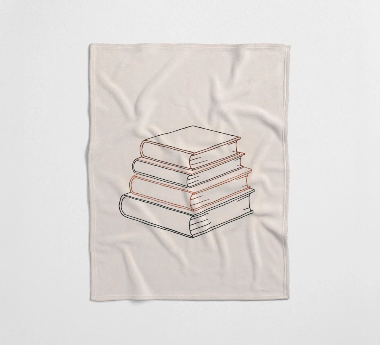 Pila di libri in stile minimal line art che mostrano vari coperta in pile da DesignDoodle