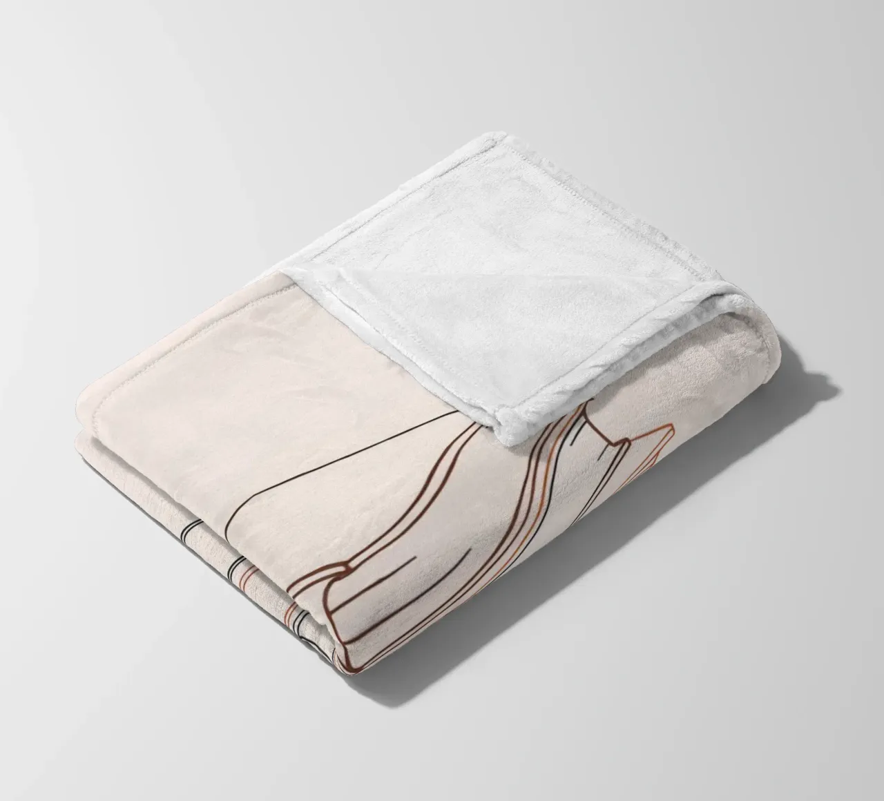 Stack of books in minimal line art style showcasing various fleece blanket by DesignDoodle