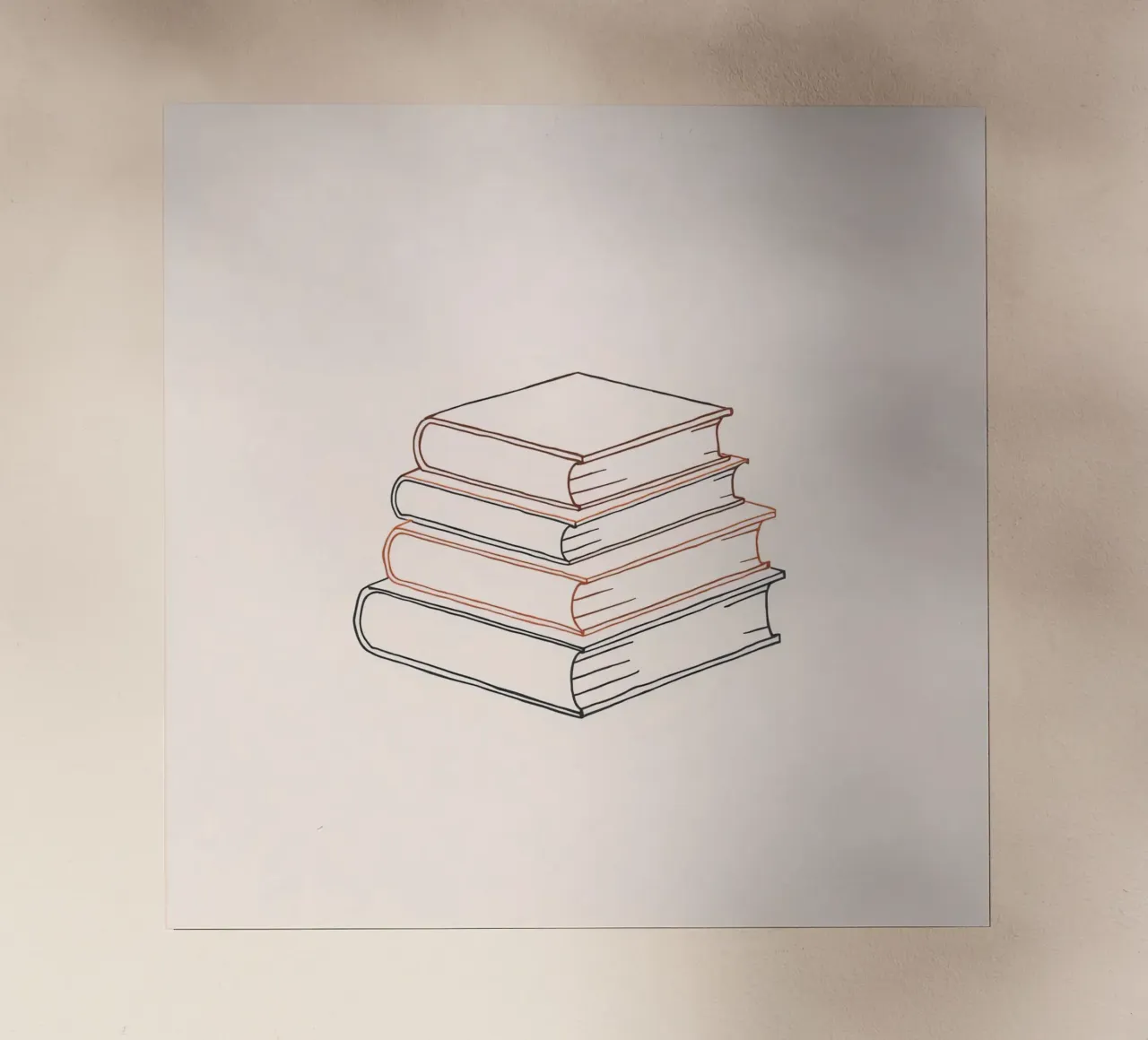 Pila di libri in stile minimal line art che mostrano vari pellicola backlit da DesignDoodle