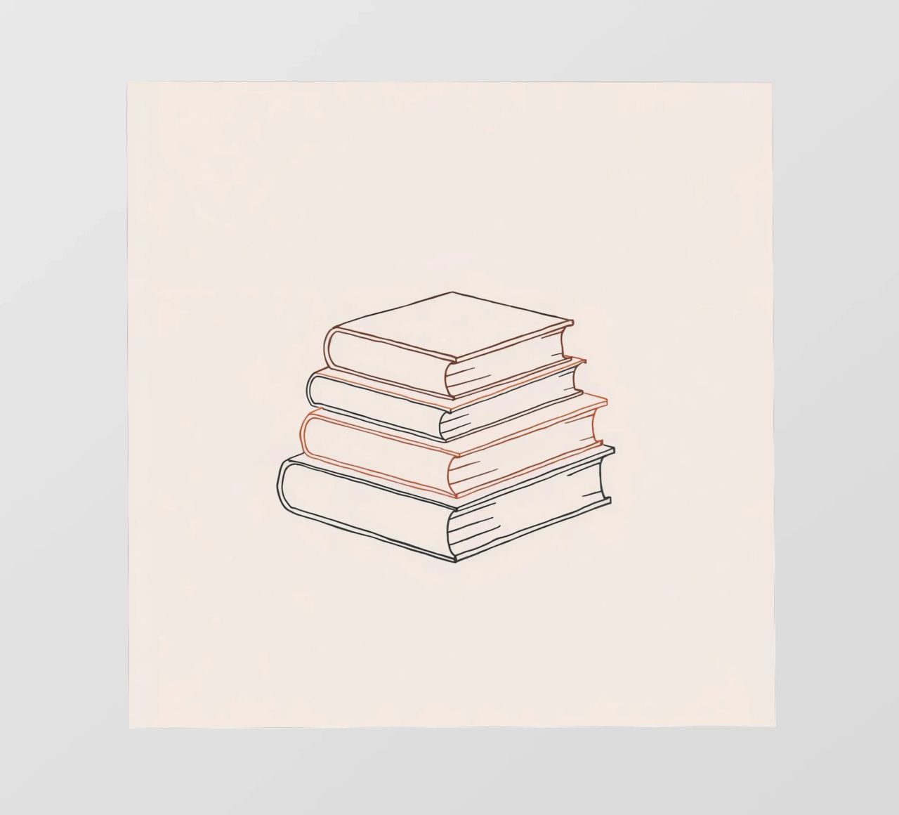 Pila di libri in stile minimal line art che mostrano vari pellicola backlit da DesignDoodle