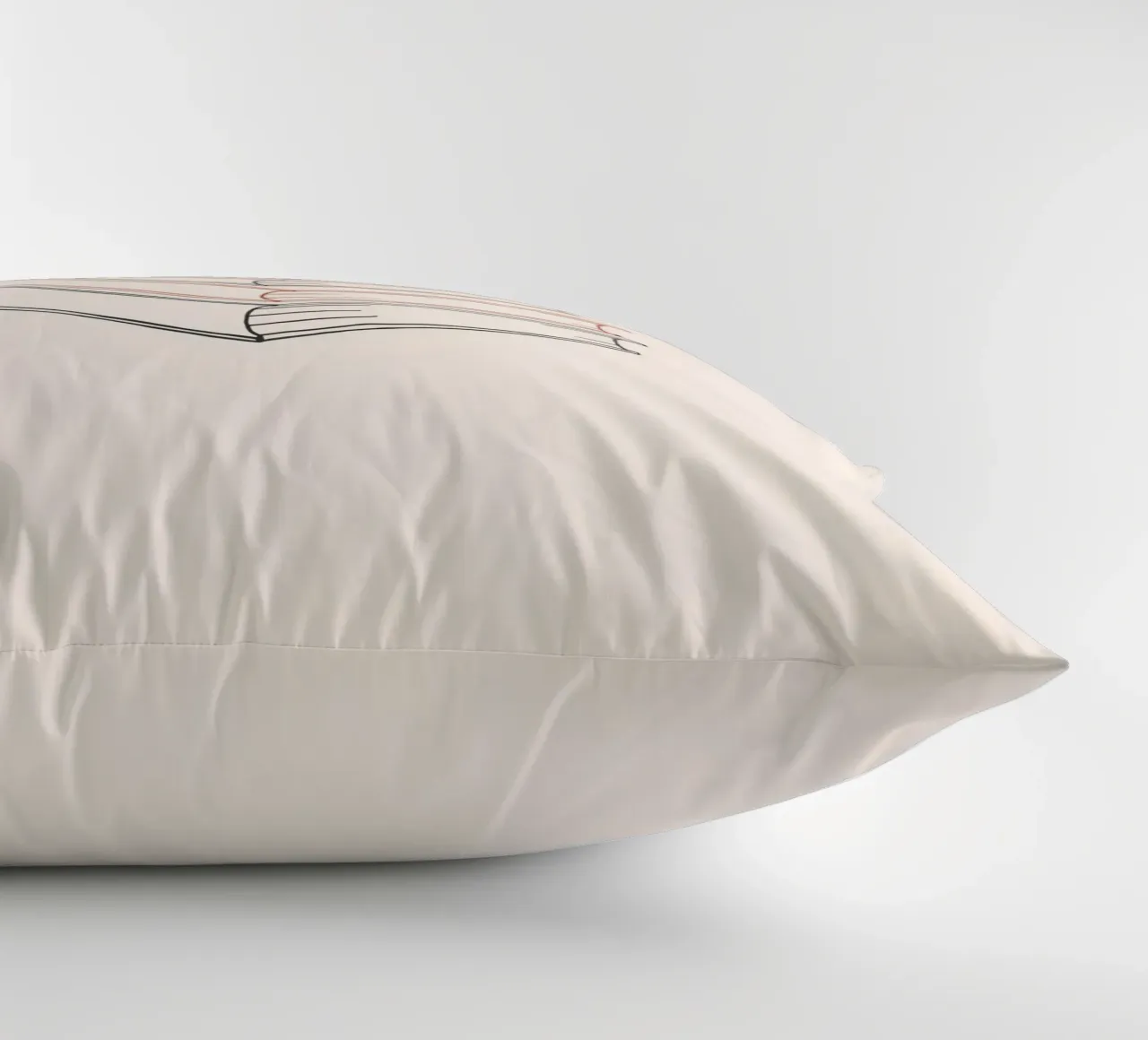 Stack of books in minimal line art style showcasing various decorative cushion by DesignDoodle