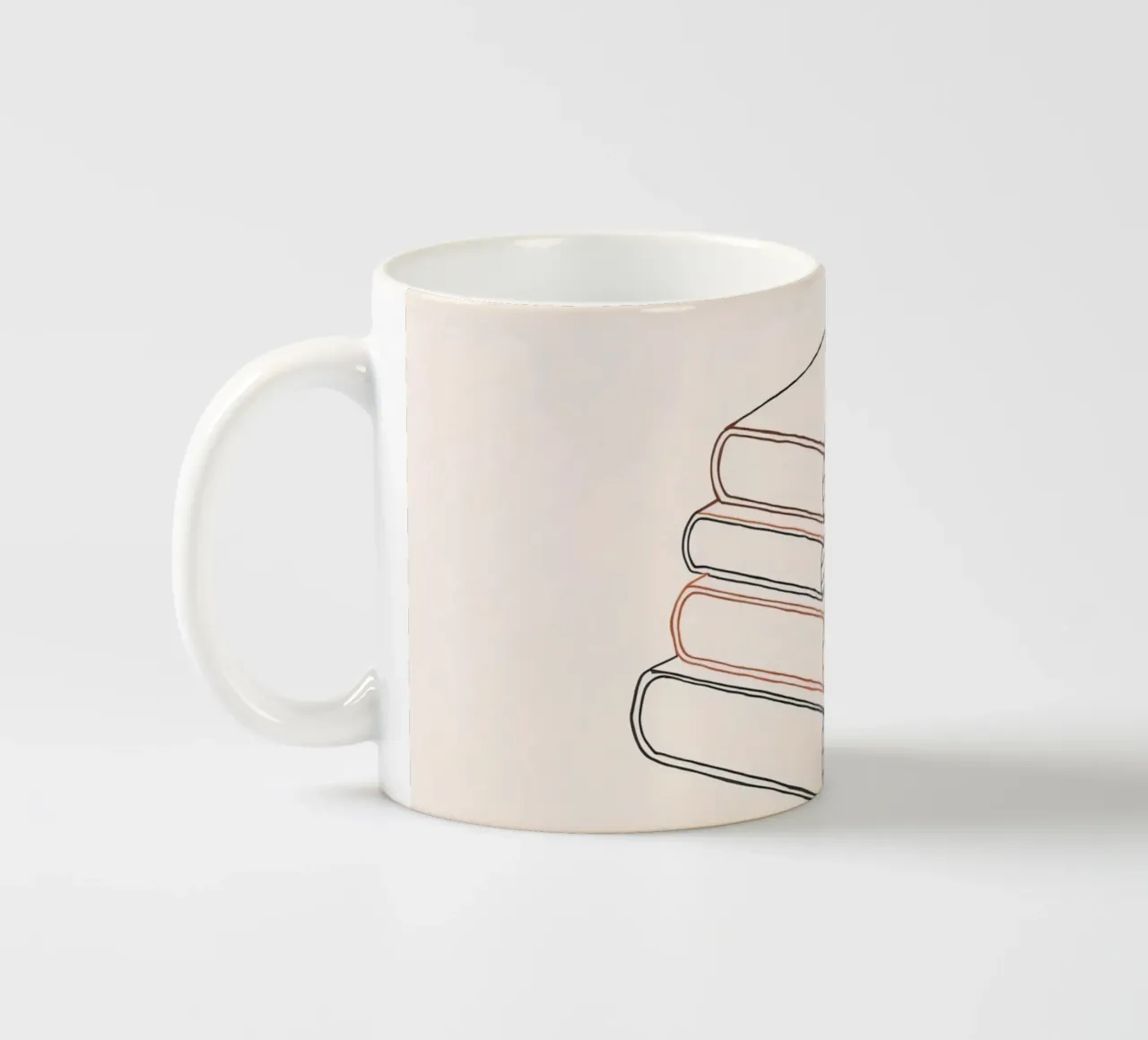 Pile de livres dans un style linéaire minimal mettant en valeur divers livres. mug en céramique de DesignDoodle