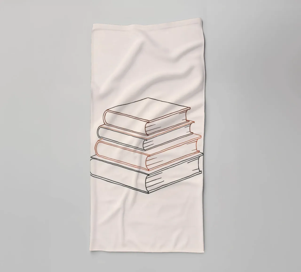Stack of books in minimal line art style showcasing various towel by DesignDoodle