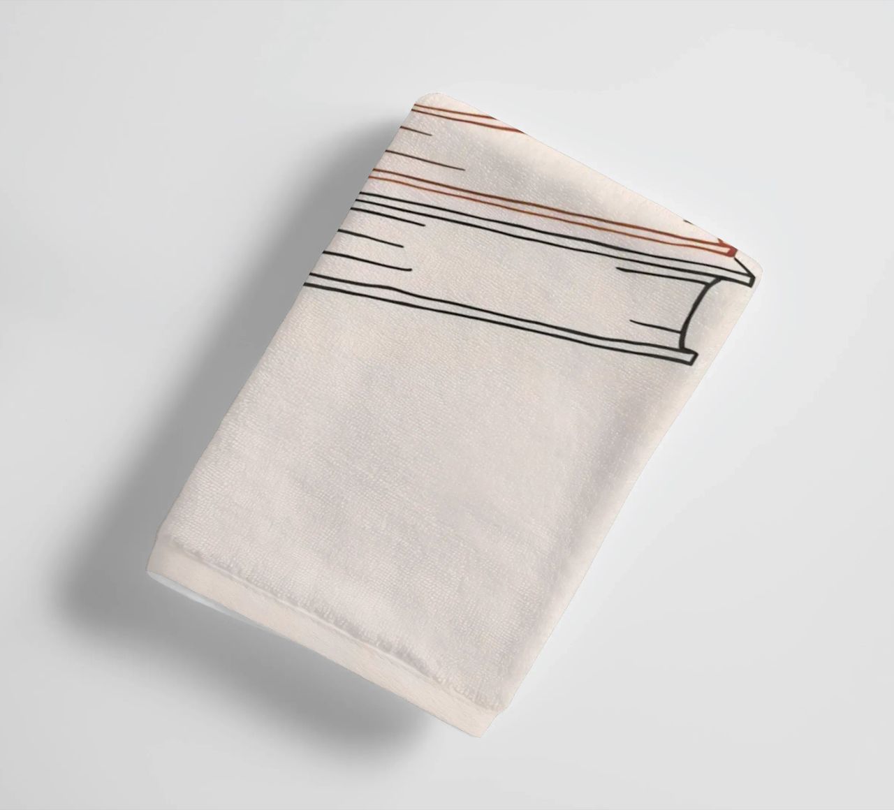 Pila di libri in stile minimal line art che mostrano vari asciugamano da bagno da DesignDoodle