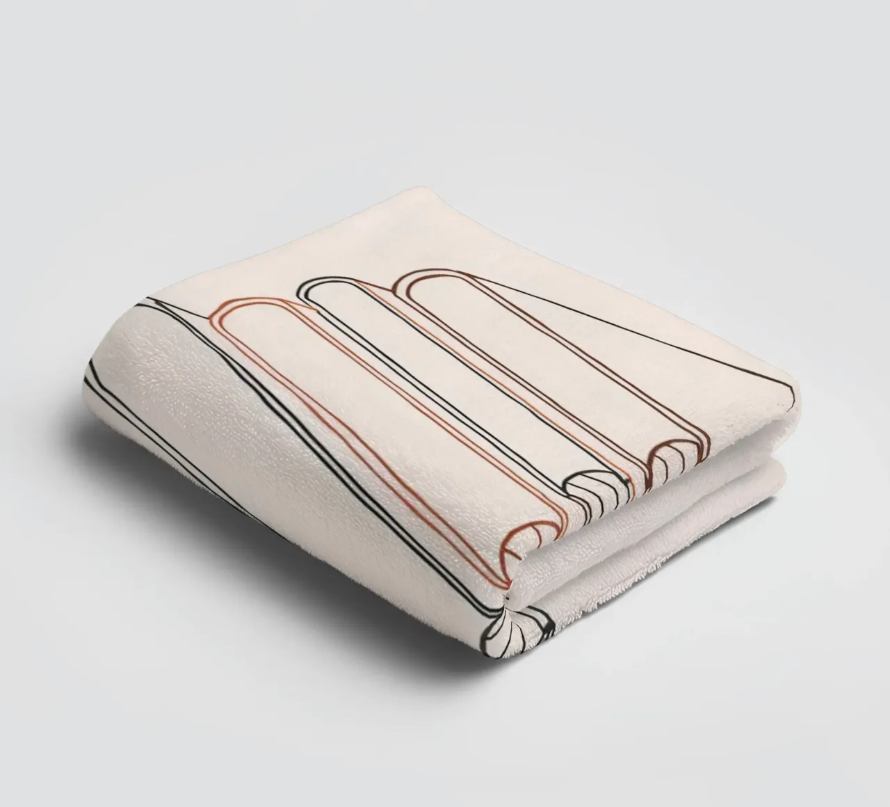 Stack of books in minimal line art style showcasing various towel by DesignDoodle