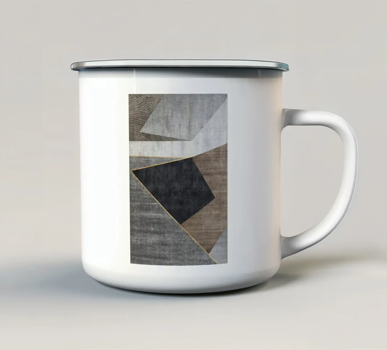 abstract geometric squares x Emaille Tasse von vintageshop