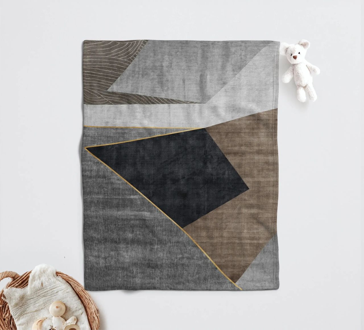 abstract geometric squares x coperta in pile da vintageshop