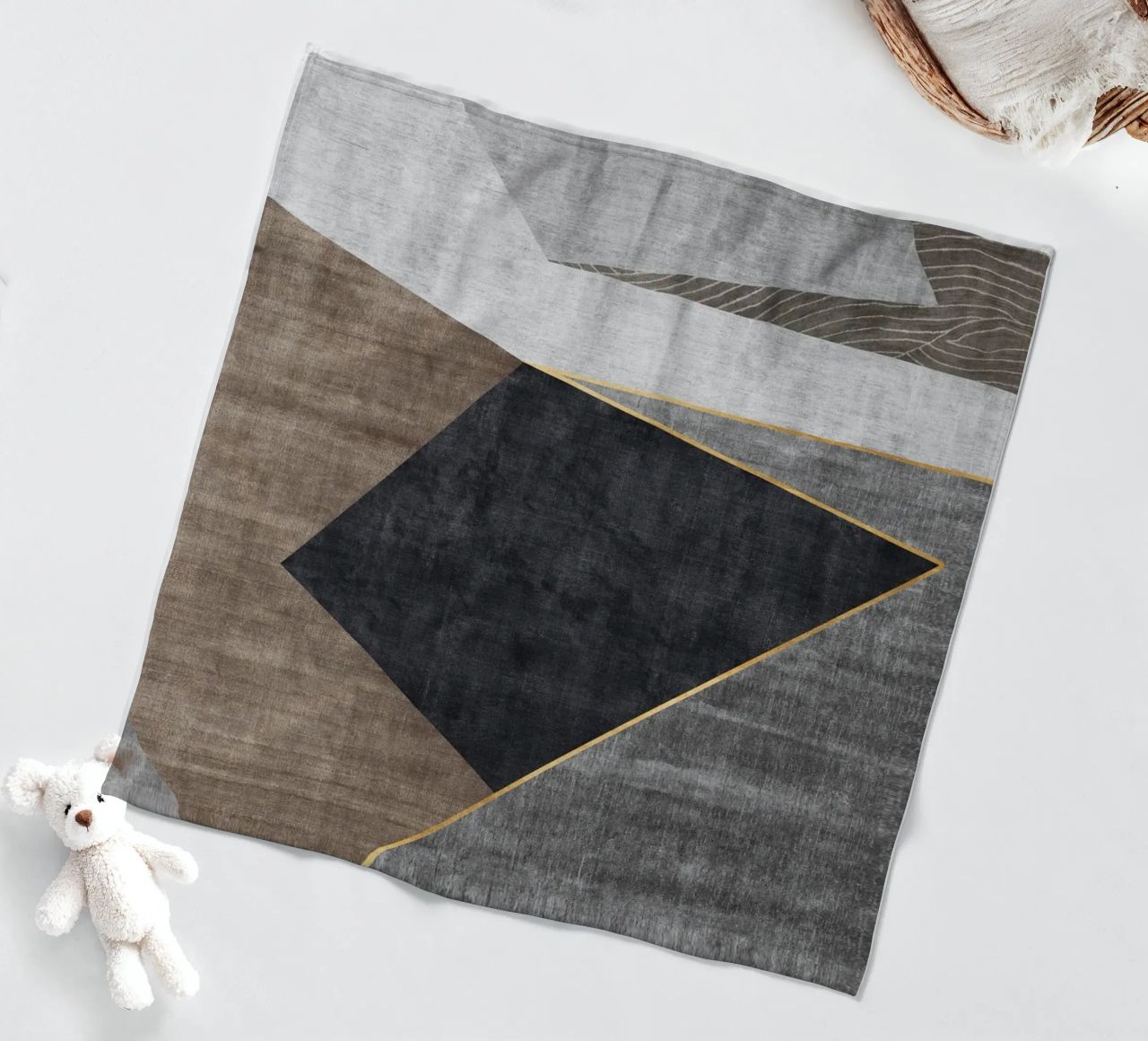 abstract geometric squares x coperta in pile da vintageshop