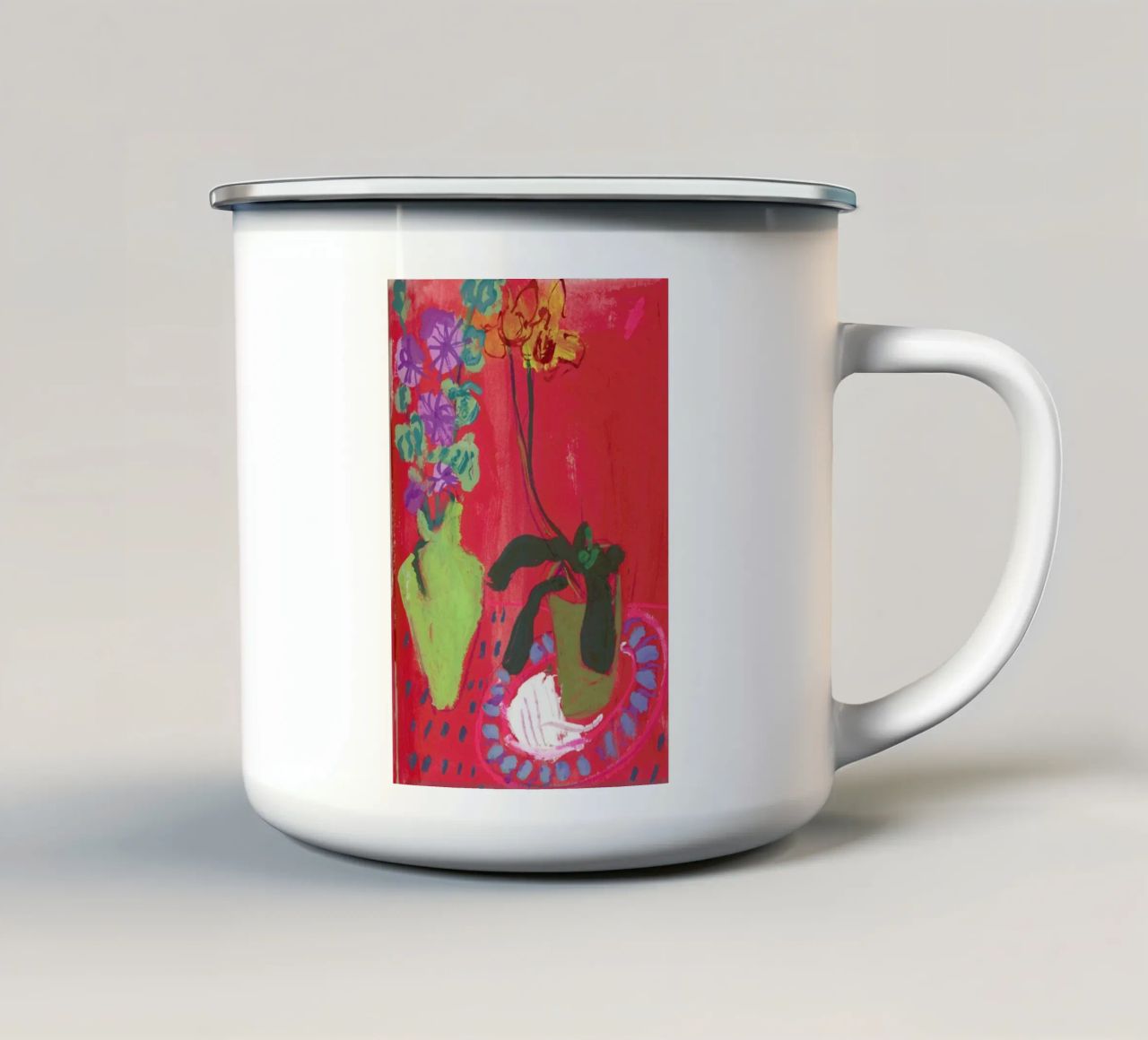 Red Sketchbook Page tazza in smalto da Sonia Brittain