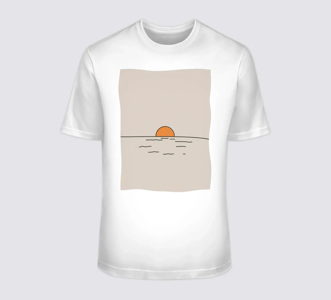Il tramonto su acque calme crea una pittoresca linea d'orizzonte t-shirt da DesignDoodle