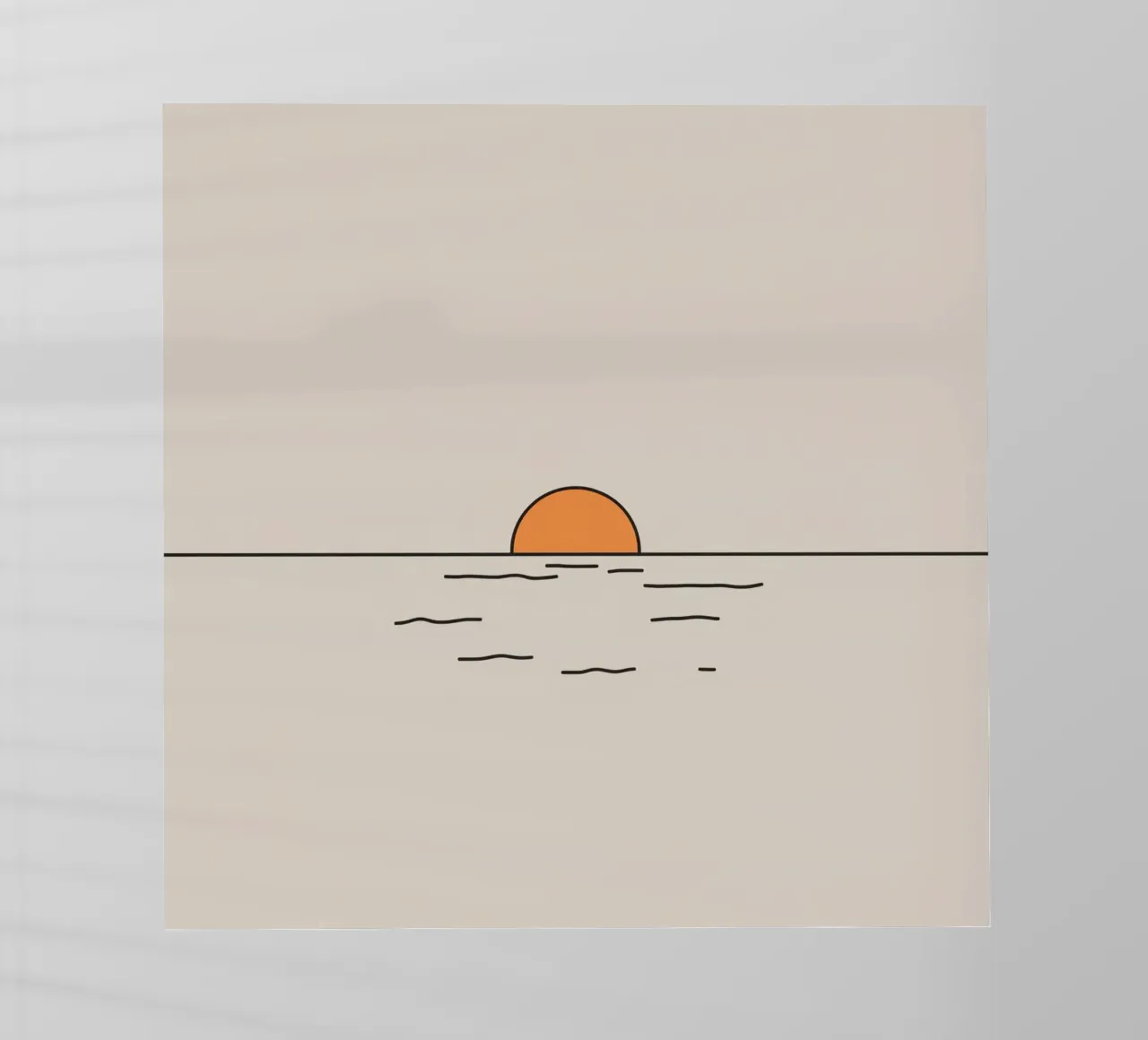 Il tramonto su acque calme crea una pittoresca linea d'orizzonte pellicola backlit da DesignDoodle