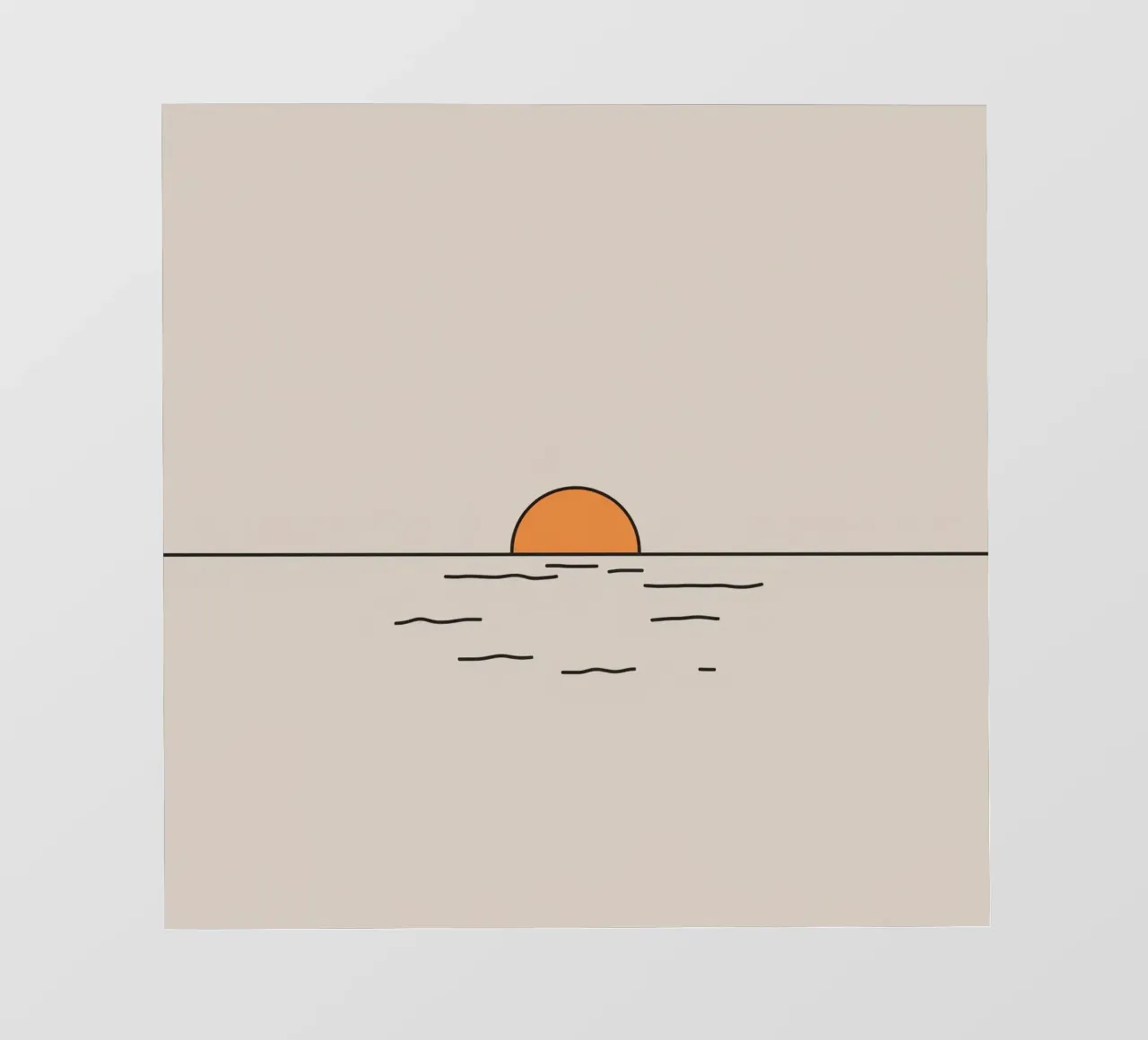 Sunset over calm waters creates a picturesque horizon line photo wallpaper by DesignDoodle