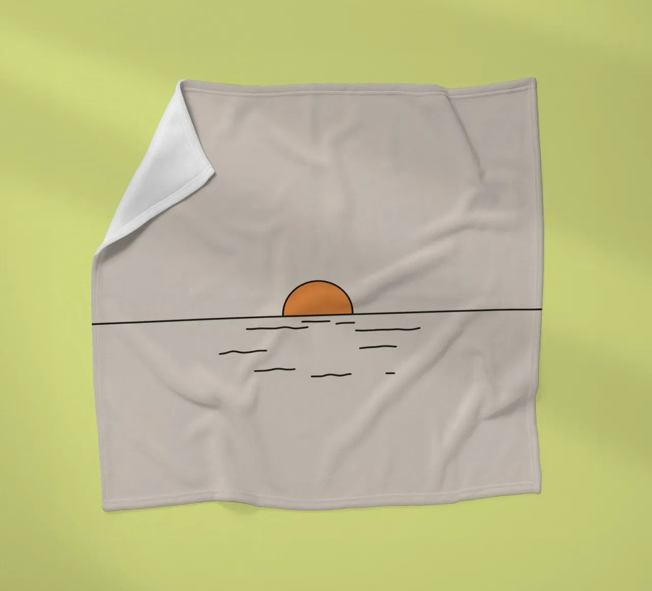 Il tramonto su acque calme crea una pittoresca linea d'orizzonte coperta in pile da DesignDoodle
