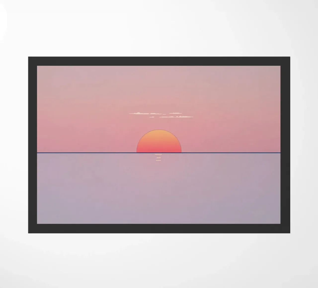 Sunset view over calm ocean at twilight, soft pink & orange doormat by DesignDoodle