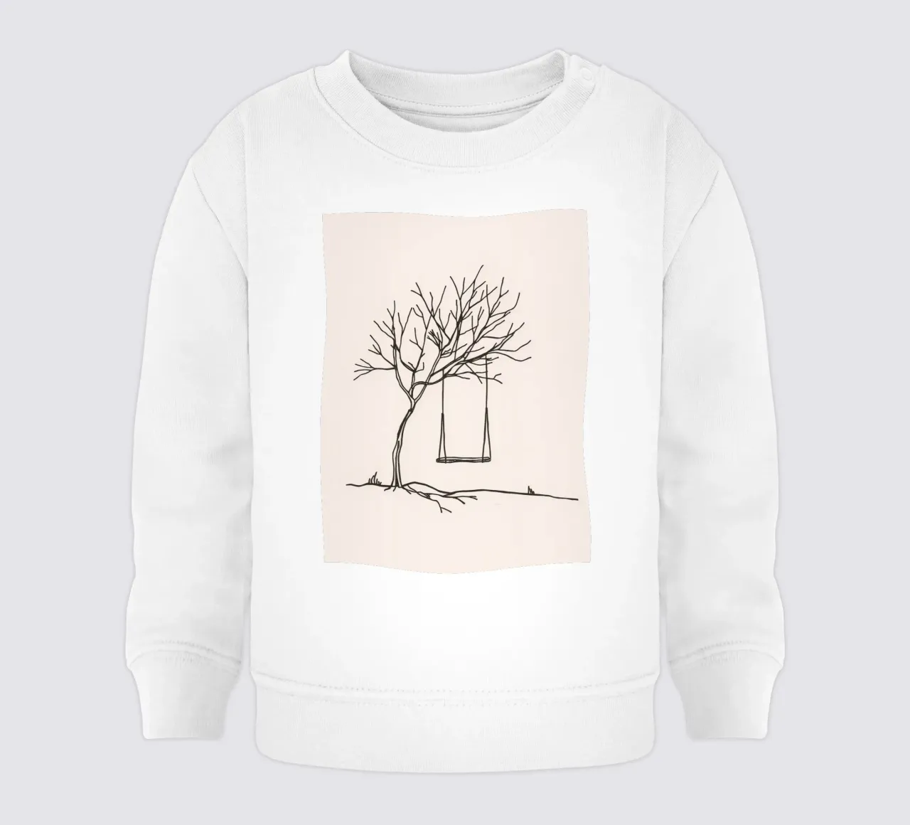 Columpio colgado de un árbol desnudo en un paisaje tranquilo sudadera de bebé de DesignDoodle