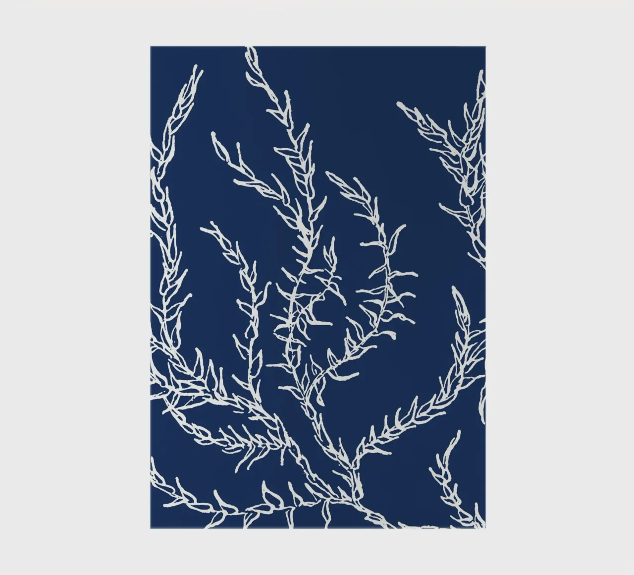 Motif abstrait d'algues - Bleu nautique, Déco côtière carnet de notes de ClubArt