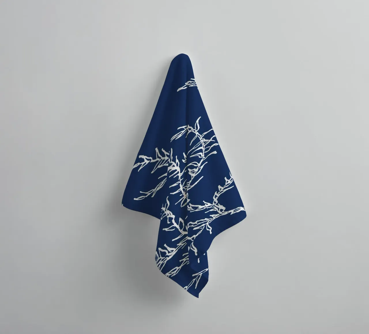 Abstract Seaweed Pattern Print - Nautical Blue, Coastal Deco towel by ClubArt