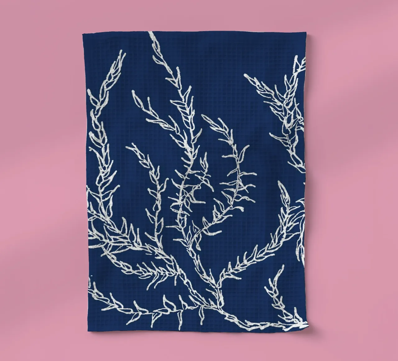 Motif abstrait d'algues - Bleu nautique, Déco côtière torchon de ClubArt